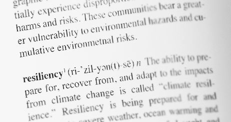 A page from a dictionary defining "resiliency"